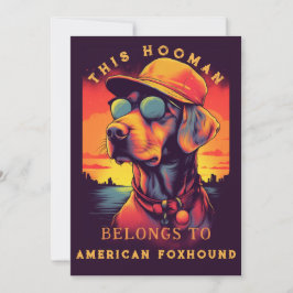 Funny American Foxhound Hund Eltern Personalisiert Ankündigung