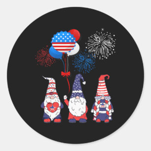 Funny American Gnomes Cool 4. Juli Tag Unabhängigk Runder Aufkleber
