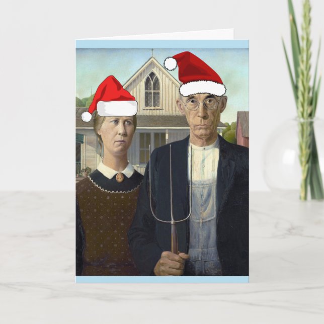FUNNY AMERICAN GOTHIC CHRISTMAS CARDS KARTE (Vorderseite)