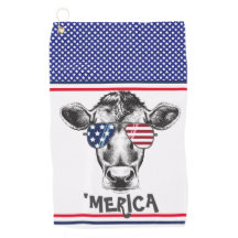 Funny American Hipster Cow