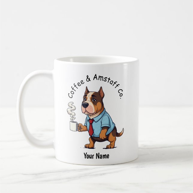 Funny American Staffordshire Business Suit Coffee Kaffeetasse (Links)