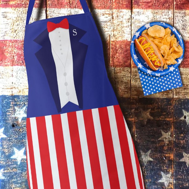 Funny American Uncle Sam 4. Juli Kostüme Schürze (Uncle Sam needs you to wear this apron! Just add your initial)