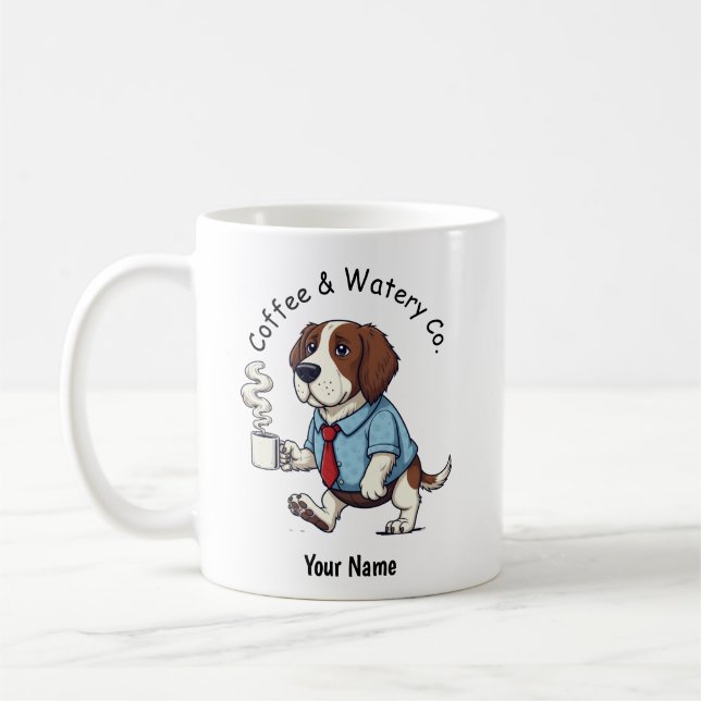 Funny American Water Spaniel Business Suit Coffee  Kaffeetasse (Links)
