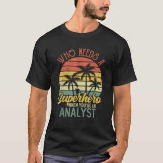 Funny Analyst Superhero Vintages T-Shirt für Männe