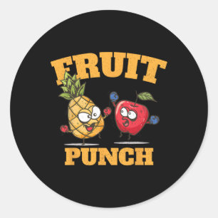 Funny Ananas Apfel Boxing Juice Tropical Fruit Runder Aufkleber