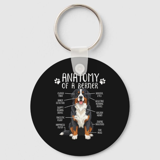 Funny Anatomy Bernese Mountain Dog Cute Berner Lov Schlüsselanhänger (Vorderseite)