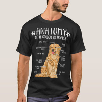 Funny Anatomy Golden Retriever Dog Lover T-Shirt