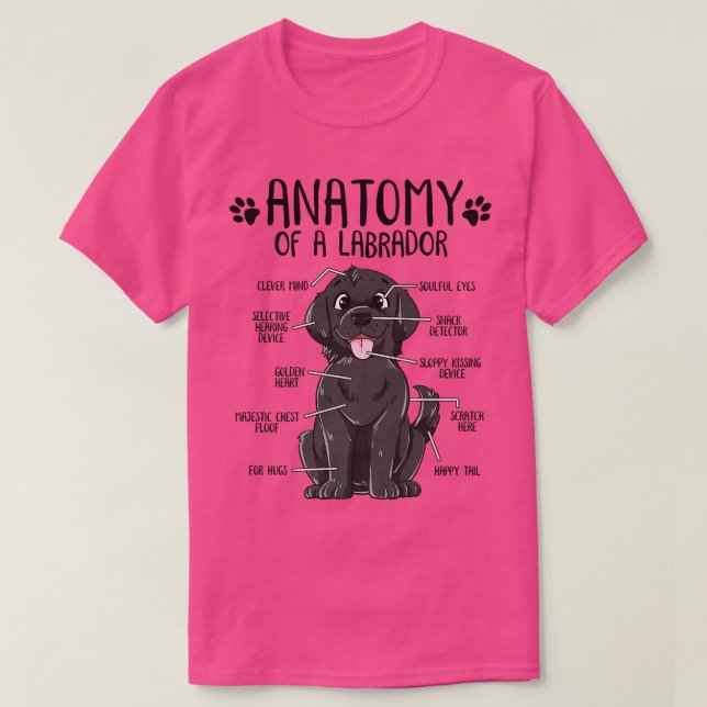 Funny Anatomy Labrador Retriever Black Lab Dog Own T-Shirt (Design vorne)