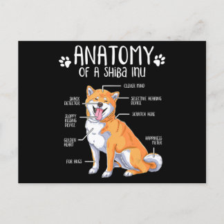 Funny Anatomy Shiba Inu Dog Lover Gift Einladungspostkarte