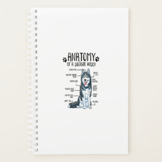 Funny Anatomy Siberian Husky Dog Lover Geschenk Planer