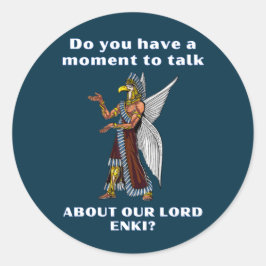 Funny Ancient UFO Annunaki Alien Runder Aufkleber