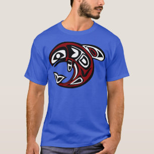 Funny and Cool Tribal Whale Totem Design T-Shirt