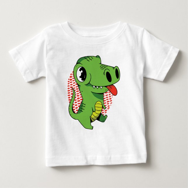 Funny And Cute Baby Dinosaur Baby T-shirt (Vorderseite)