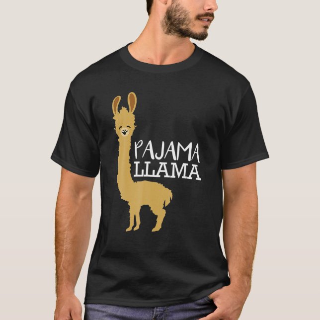 Funny And Cute Pajama Llama Bed Time Pyjama Gift T-Shirt (Vorderseite)