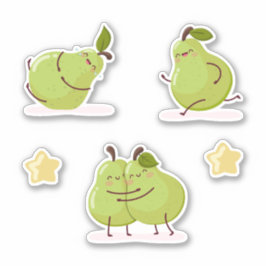 Funny and loving children's pears set aufkleber