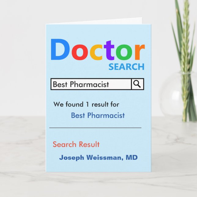 Funny and Niedlich Best Pharmaceutical Search Dankeskarte (Vorderseite)