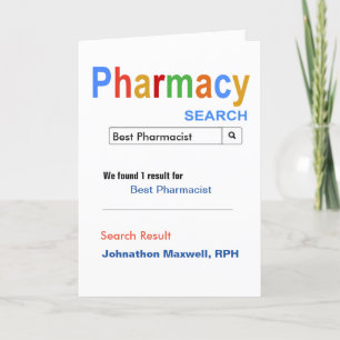 Funny and Niedlich Best Pharmacy Search Dankeskarte