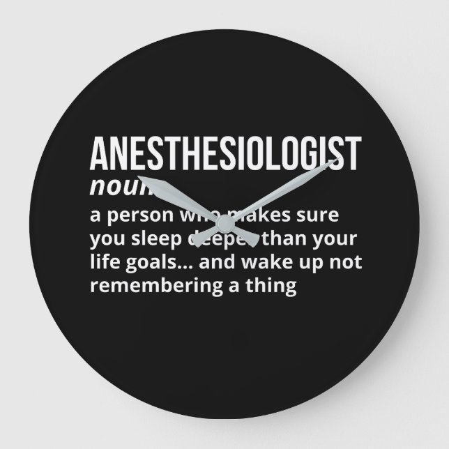 Funny Anesthesiologin Definition Große Wanduhr (Vorderseite)