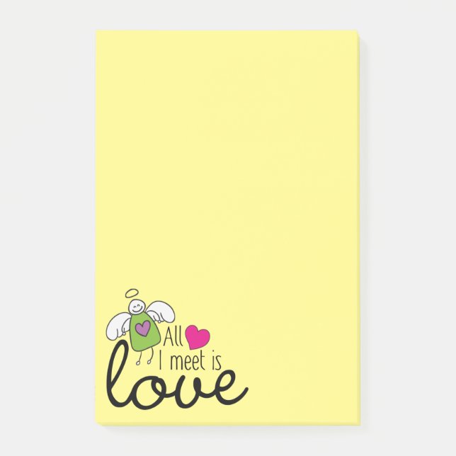 Funny Angel - Ich treffe mich nur mit Liebe 1 Post-it Klebezettel (Vorderseite)