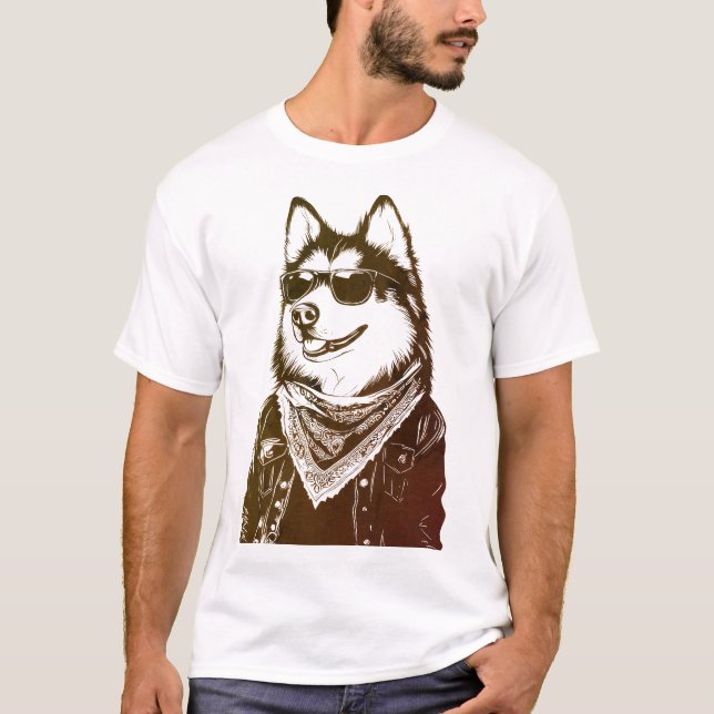 Funny Angesagt-Hop Malamute Street Style T-Shirt (Vorderseite)