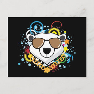 Funny Angesagt-Hop Polar Bear Picture Postkarte