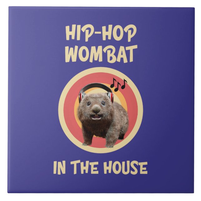 Funny Angesagt hop Wombat im Haus Fliese (Vorderseite)