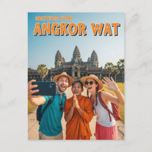Funny Angkor Wat Cambodia Postkarte