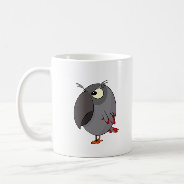 Funny Angry African Gray Parrot Tasse (Links)