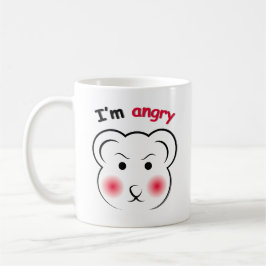 Funny Angry Bear Face Tasse - Minimalistisches Süß