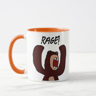 Funny Angry Brown Bär Cartoon - Stresstout Tasse
