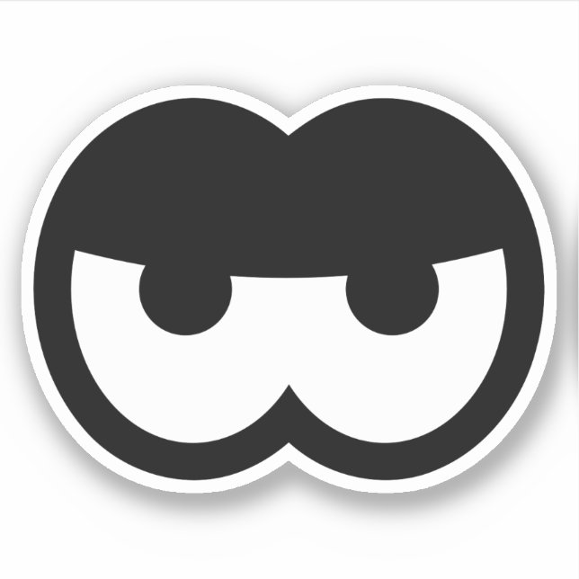 Funny Angry Cartoon Eyeball Vinyl Aufkleber (Vorderseite)