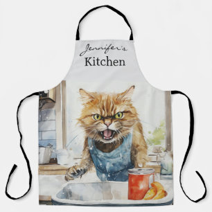 Funny Angry Cat All-over Print-Schürze Schürze
