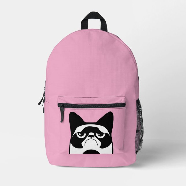 Funny Angry Cat Bedruckter Rucksack (Vorderseite)
