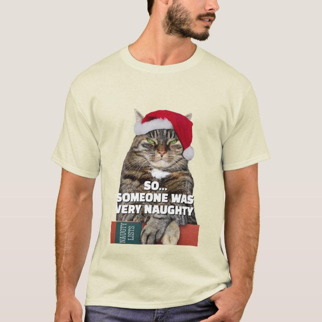Funny angry cat Christmas T-Shirt (Vorderseite)