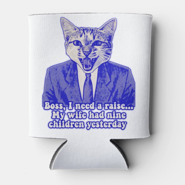 Funny angry cat meme for kitty lovers dosenkühler (Vorderseite)