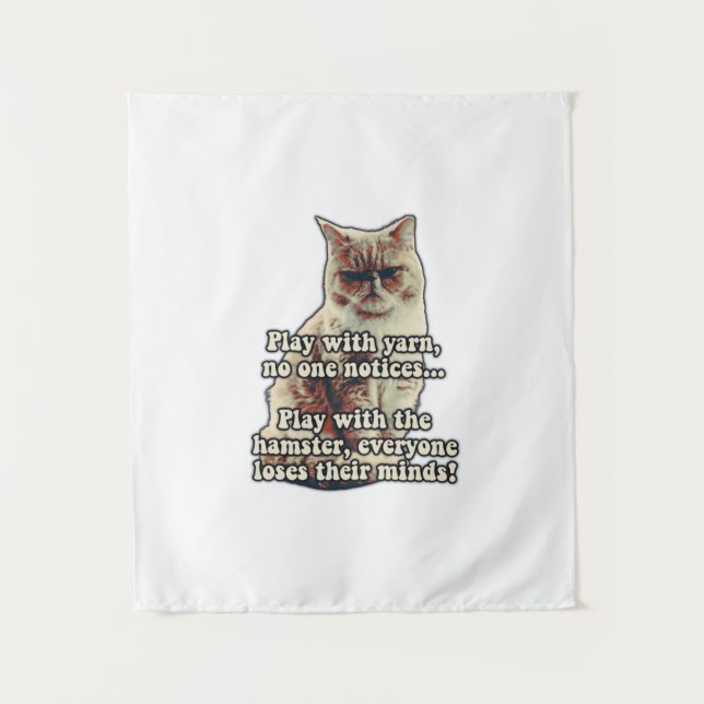 Funny angry cat meme for kitty persons &cat lovers wandteppich (Vorderseite)