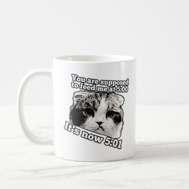 Funny angry cat meme für kitty besitzer kaffeetasse (Links)