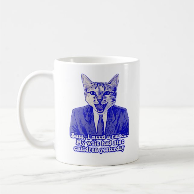 Funny angry cat meme für kitty Liebhaber Kaffeetasse (Links)