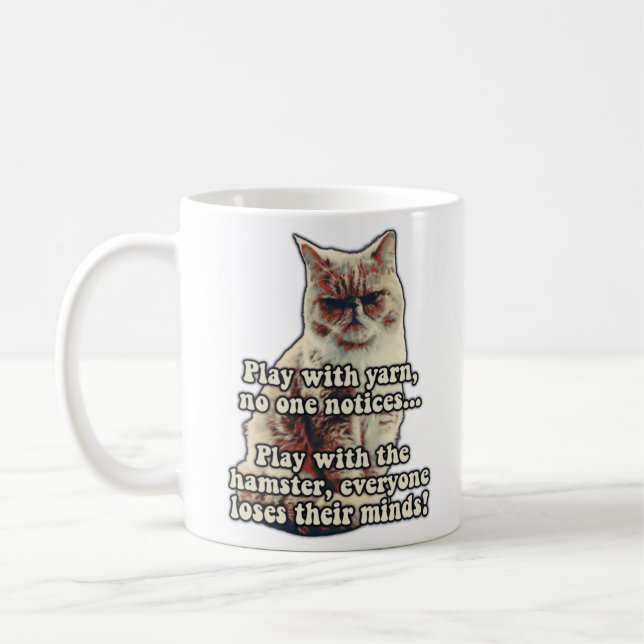 Funny angry cat meme für kitty people & cat Liebha Kaffeetasse (Links)