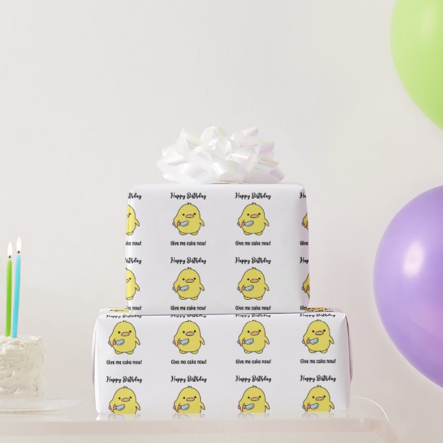 Funny Angry Duck Birthday Geschenkpapier (Partygeschenke)