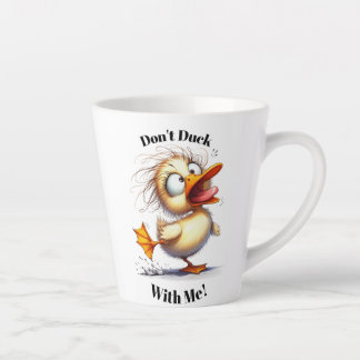Funny Angry Duck Latte Mug - "Don't Duck With Me! Milchtasse