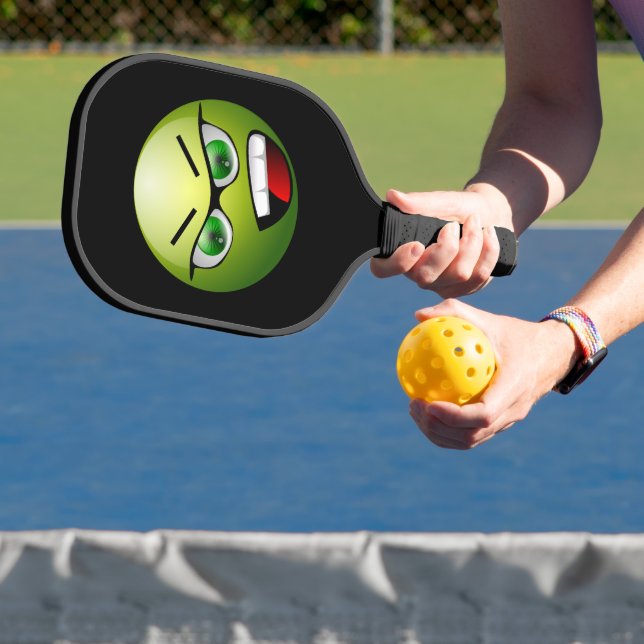 Funny Angry Face Green Black Pickleball Schläger (InSitu)