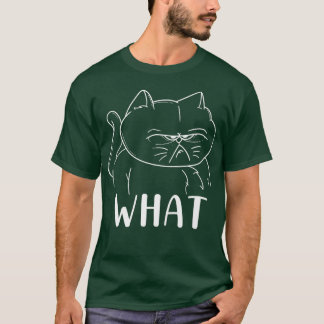 Funny Angry Frowning Cat Eigentümer Kitty Kitten W T-Shirt