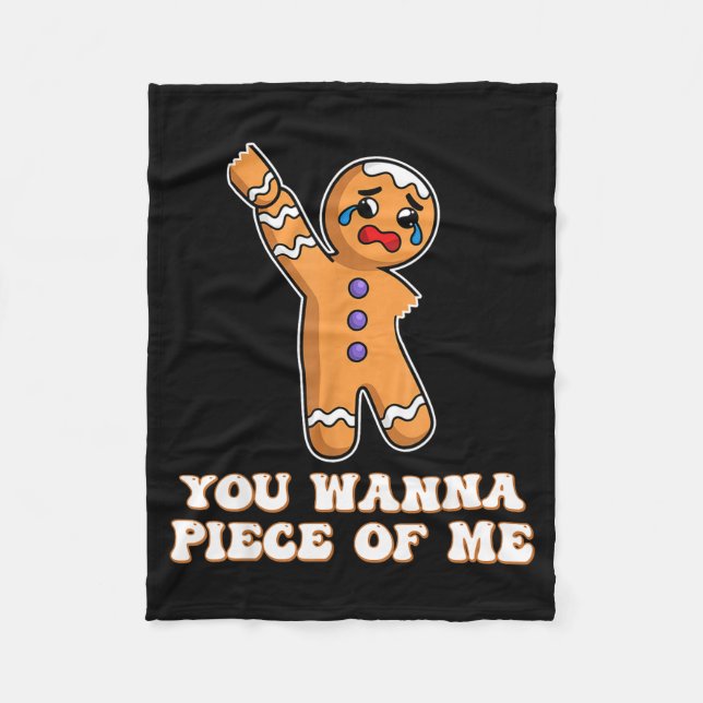 Funny Angry Gingerbread Man You W Ece Of Me  Fleecedecke (Vorderseite)