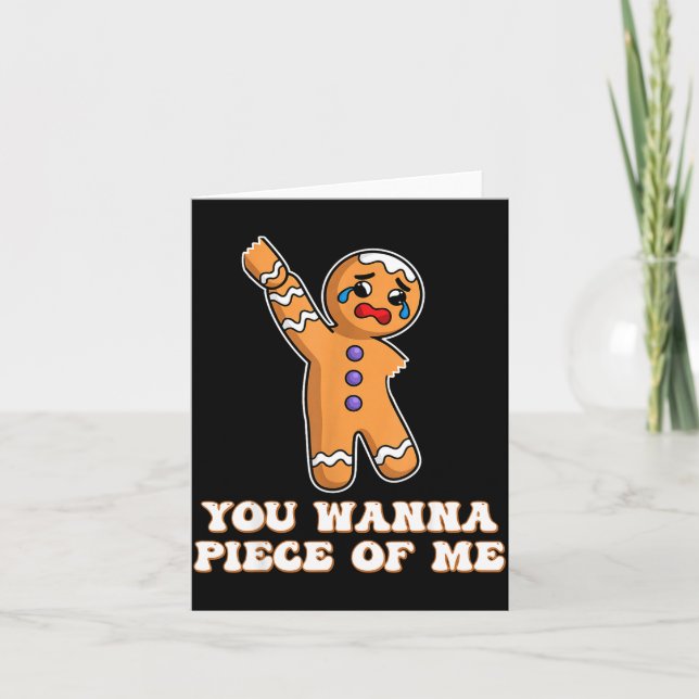 Funny Angry Gingerbread Man You W Ece Of Me  Karte (Vorderseite)