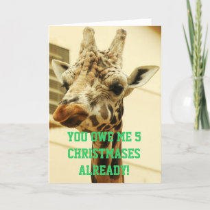 Funny Angry Giraffe Weihnachten Erinnerung Geld Sc