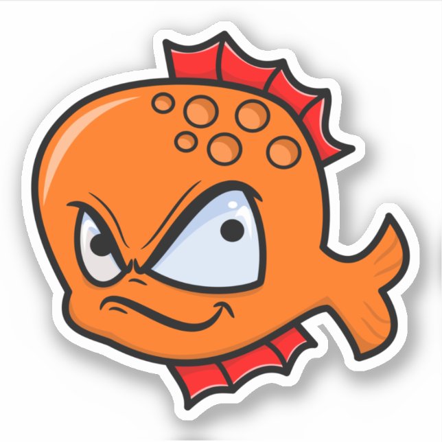 Funny Angry Goldfish Aufkleber (Vorderseite)