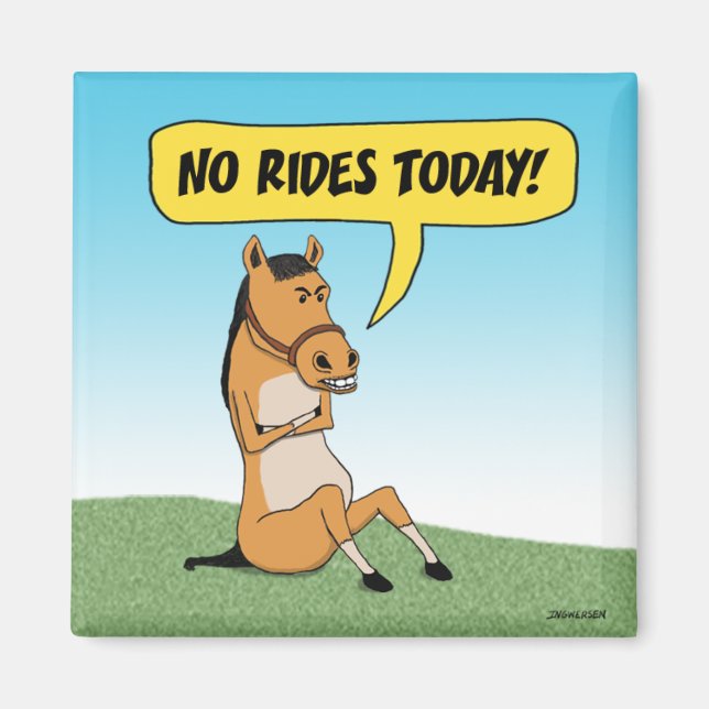 Funny Angry Horse Magnet (Vorne)