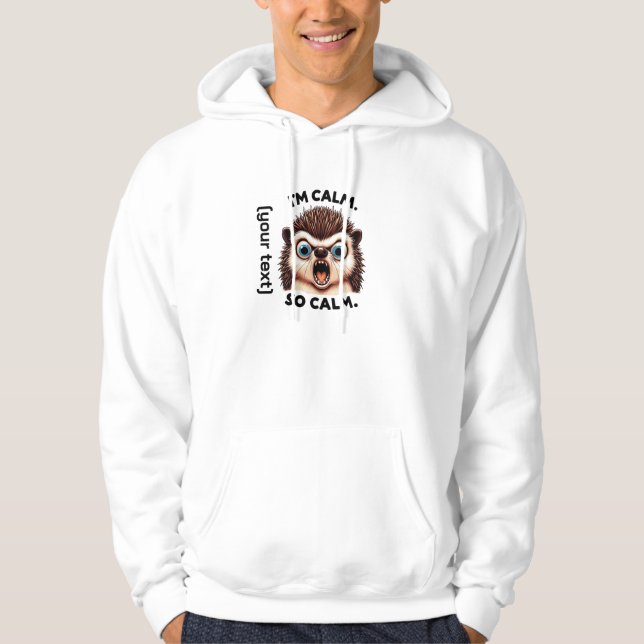 Funny Angry Igel individuell anpassbar Hoodie (Vorderseite)