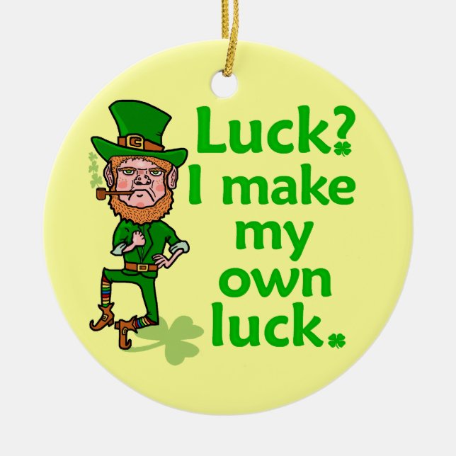 Funny Angry Lucky Irish Leprechaun Keramikornament (Vorne)
